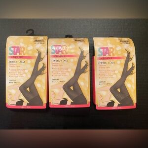 Star Power By Spanx 3 Pair Enter-Stage Patterned‎ Ribbed Row Shaping Tights Sz G